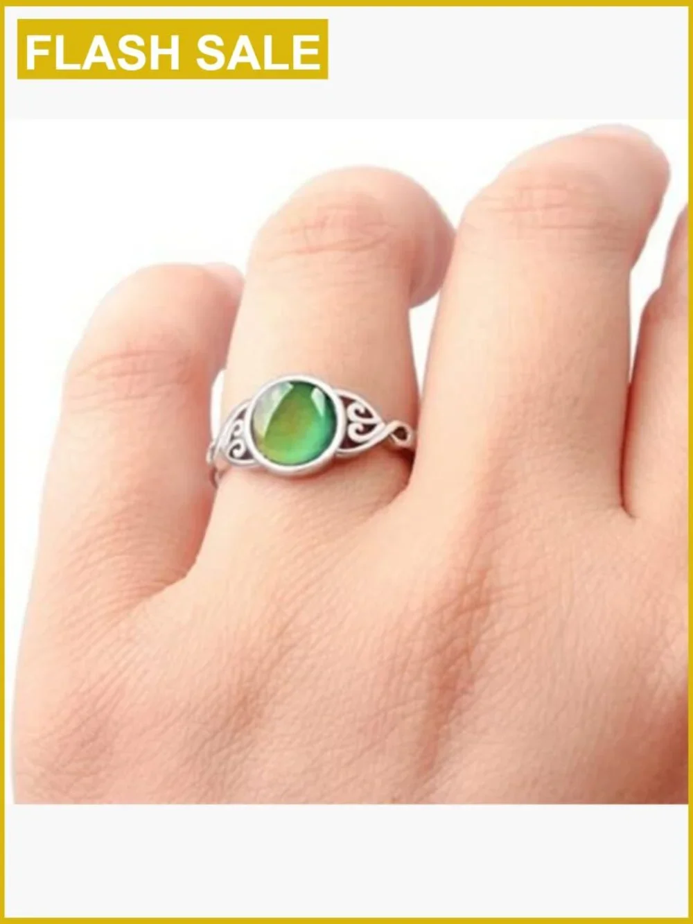 925 Sterling Silver Mood Ring CZ Eternity Band Size 9